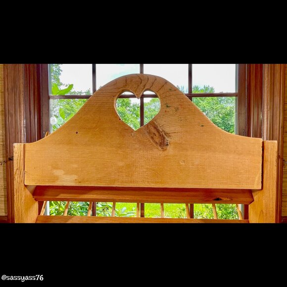 ▪️VTG▪️OOAK Handcrafted Wooden Heart 60 Thread Spool Freestanding Holder Rack - Picture 7 of 15